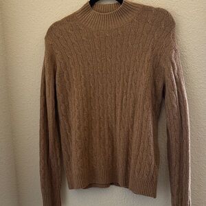 Women’s Cable Knit Crewneck Sweater - Tan